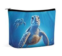 GHBNK Trousse de maquillage portable pour femme - Motif tortue dans l'eau bleue - Trousse de maquillage de voyage - Style - Taille unique, Style :, Taille unique