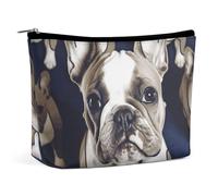 GHBNK Trousse de toilette portable avec dragon chinois - Trousse de maquillage de voyage pour femme, Joli bouledogue français, Taille unique