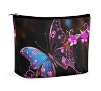 GHBNK Trousse de toilette portable en forme d'étoile de mer sur la plage - Trousse de toilette de voyage - Organisateur de maquillage - Sacs à lèvres pour femme, Joli papillon, Taille unique