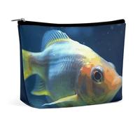 GHBNK Trousse de toilette portable - Motif baleine dessinée à la main - Trousse de maquillage de voyage - Organisateur de maquillage pour femme, Poisson solitaire, Taille unique