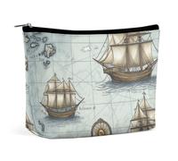 GHBNK Trousse de toilette portable - Planète de l'espace - Trousse de maquillage de voyage pour femme, Carte de bateau, Taille unique