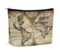 GHBNK Trousse de toilette portable - Planète de l'espace - Trousse de maquillage de voyage pour femme, Globe terrestre ancienne carte du monde, Taille unique