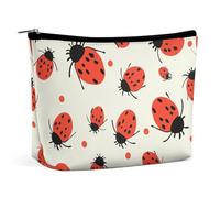 GHBNK Trousse de toilette portable pour femme - Illusion visuelle - Trousse de maquillage de voyage - Organisateur de maquillage - Sac à lèvres pour femme, Motif coccinelles infini moucheté., Taille