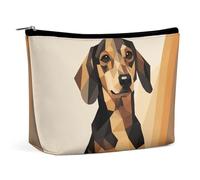 GHBNK Trousse de toilette portable pour femme, motif de lapin de dessin animé, sac de maquillage de voyage, sac à lèvres pour femme, illustration de teckel, taille unique, Illustration teckel, Taille