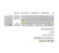 GHBOTTOM 128 touches de couleur blanche - Capuchons de touches profilés cerises PBT pour interrupteur MX - Clavier mécanique de couleur - Capuchon de sublimation - Interrupteur MX - Clavier mécanique