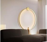 GHBSDNEPP Applique Murale, Lampe Décorative Circulaire Simple, Applique Led Moderne Pour Chambre, Chevet, Couloir, Éclairage Intérieur/Lumière Blanche Dorée/30Cm12W Usb