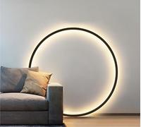 GHBSDNEPP Applique Murale, Lampe Décorative Circulaire Simple, Applique Led Moderne Pour Chambre, Chevet, Couloir, Éclairage Intérieur/Lumière Chaude Noire/30Cm12W Usb