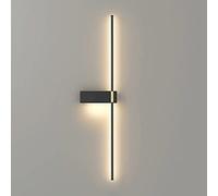 GHBSDNEPP Applique Murale Linéaire Noire, Applique Murale En Bande D'Alumipour Chevet de Chambre À Coucher, Applique Murale Moderne À Led 3000K, Mur de Fond de Salon de Couloir/80Cm