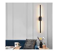 GHBSDNEPP Applique Murale Moderne En Métal, Barre Fine Et Linéaire, Effet Miroir, Idéale Pour Le Salon, Le Canapé, La Chambre, La Table de Chevet Ou Un Couloir (Couleur : Noir - 100 Cm, Dimensions