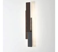 GHBSDNEPP Applique Murale Noire À Longue Bande, Applique Murale En Métal Linéaire Mince Avec Abat-Jour En Noyer, Applique Murale À Led À Intensité Variable, Appliques Murales Minimalistes Modernes Pou