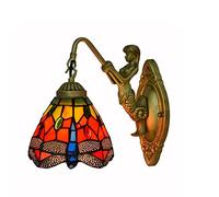 GHBSDNEPP Applique Murale Style Libellule Rouge, Abat-Jour Enil Et Bras Articulé En Forme de Sirène, Idéale Pour Terrasse, Escalier, Couloir, Salon Ou Chambre.