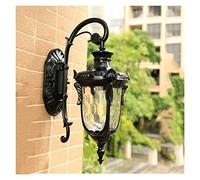GHBSDNEPP Appliques Murales Extérieures, Lanternes Murales Étanches, Lampes de Porche Avec Abat-Jour En Verre, Lampes Murales Pour Maison/Cour/Noir/31 X 62 Cm / 12,2 X 24,2 Pouces