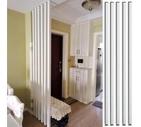 GHBSDNEPP Cloison de Séparation En Lattes de Bois, Blanche, Du Plafond Au Sol, Cloison En Bois, Colonnes de Séparation Pour Crèches, Studios, Décoration D'Entrée, 1,22 M, 1,83 M, 2,13 M, 2,44 M de Hau