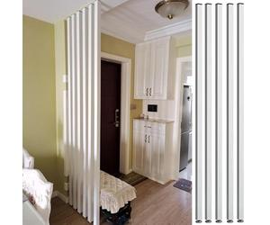 GHBSDNEPP Cloison de Séparation En Lattes de Bois, Blanche, Du Plafond Au Sol, Cloison En Bois, Colonnes de Séparation Pour Crèches, Studios, Décoration D'Entrée, 1,22 M, 1,83 M, 2,13 M, 2,44 M de Hau