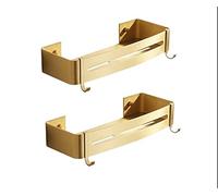 GHBSDNEPP Étagères flottantes d'angle de salle de bain, étagères de douche en or brossé, étagère de rangement triangulaire pour salle de bain, étagère de rangement murale