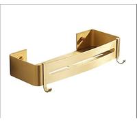 GHBSDNEPP Étagères flottantes d'angle de salle de bain, étagères de douche en or brossé, étagère de rangement triangulaire pour salle de bain, étagère de rangement murale
