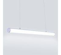 GHBSDNEPP Lampe À Suspension À Flûte Linéaire, Lustre Long En Alumiavec Abat-Jour En Tube Rond Blanc, Lampes À Suspension Led Modernes de 48 W, Luminaire Suspendu Minimaliste Pour Salle de Conféren/Wh