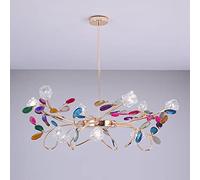GHBSDNEPP Lampe de Luxe Enate G4 Nordic Postmodern Creative Light, Lustre Créatif En Cristal D'Agate, Pour Salon, Salle À Manger, Chambre, Lustre En Cristal D'Agate Américain - Doré. 90 X 35 Cm. Ambit