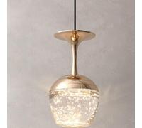 GHBSDNEPP Lampe Suspendue Moderne En Forme de Verre À Vin Led À Intensité Variable, Créativité Nordique, Verre À Bulles, Lampe Suspendue À Une Tête, Lustre En Cristal À Hauteur Réglable Du Milieu Du S