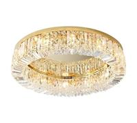 GHBSDNEPP Lustre de Plafond En Cristal, Éclairage Led Chromé Doré, Décoration Intérieure Pour Salon, Chambre, Hall D'Entrée, Îlot de Cuisine/Or/Diamètre 40 Cm, Hauteur 15 Cm