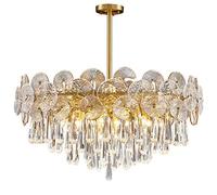 GHBSDNEPP Lustre En Cristal de Luxe, Entièrement En Bronze, Pour Salon, Chambre, Restaurant Ou Îlot de Cuisine. Suspension Moderne Et Créative, 80 Cm de Hauteur./Lumière Froide (6000K)/80 Cm
