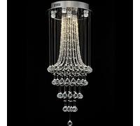GHBSDNEPP Lustre Led Cristal H43, Grand Modèle de Luxe Encastré, Luminaire de Plafond Haut, Suspension Moderne, Lampe D'Éclairage Pour Entrée, Hall Ou Escalier