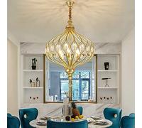GHBSDNEPP Lustre Moderne En Cristal Led Compatible Avec La Salle À Manger | Suspension Rétro Noire Et Dorée Compatible Avec La Cuisine Et La Chambre | Plafonnier Lanterne E14 6000K, Îlot de Cuisine/Or