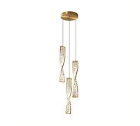 GHBSDNEPP Lustre Multi-Têtes En Cristal de Luxe, Style Minimaliste Et Créatif, En Laiton, Suspendu Pour Salon Ou Restaurant, Avec Éclairage Led Dimmable./Laiton/C
