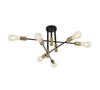 GHBSDNEPP Lustre Sputnik À 6 Lumières, Semi-Encastré, Plafonnier Suspendu Noir de Style Industriel, Idéal Pour Le Salon, La Cuisine Ou La Chambre.