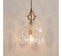 GHBSDNEPP Lustre Suspendu En Cristal, Luminaire Suspendu Vintage Avec Abat-Jour En Verre, Suspension En Laiton En Forme de Goutte D'Eau, Lampe Suspendue Idéale Pour Chambre, Cuisine, Îlot de Cuisine,