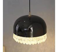 GHBSDNEPP Mini Suspension de Chevet, Lampe Suspendue En Acier Inoxydable Avec Dôme Et Finition Noir Perle, Lustre En Cristal, Suspensions Créatives En Forme de Méduse, Guirlande Lumineuse Led Moderne