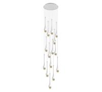 GHBSDNEPP Plafonnier 15 Lumières, Lustre de Plafond de 3 M de Haut, Led 3Cct À Intensité Variable, Suspension En Cristal Spirale En Forme de Goutte de Pluie, Luminaire En Forme de Dôme Pour Hall D'Ent