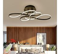 GHBSDNEPP Plafonnier Led À Intensité Variable Avec Télécommande, Lampe de Plafond Moderne Et Créative, Luminaire Encastré, Lustre Pour Îlot de Cuisine, Bar, Café, Salle À Manger, Table de Salon (Noir)