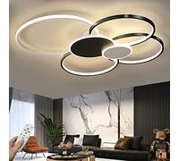 GHBSDNEPP Plafonnier Led À Intensité Variable Avec Télécommande, Lampe de Salon Au Design Moderne Rond En Forme D'Anneau, Éclairage En Métal Et Acrylique Pour Cuisine, Chambre, Salle À Manger, Chambre