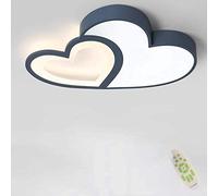 GHBSDNEPP Plafonnier Led Pour Chambre D'Enfant, En Forme de Cœur, Avec Télécommande Et Variateur, Abat-Jour En Acrylique, Style Princesse, Idéal Pour Une Chambre de Bébé. Lampe Moderne Bleue, 55 Cm./B