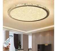 GHBSDNEPP Plafonnier Led Rond En Cristal Ultra-Fin Et Moderne, Avec Télécommande Et Variateur, Idéal Pour Le Salon, La Chambre Ou La Salle À Manger. Lustre Décoratif Pour Plafond./35 Cm