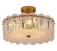 GHBSDNEPP Plafonnier Rond En Cristal, Applique Murale Dorée de Luxe, Culot E14, Pour Couloir, Bar, Cuisine, Salon - 60 X 26 Cm