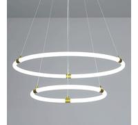 GHBSDNEPP Suspension Annulaire À 2 Lumières, Luminaire Suspendu En Acrylique Blanc Avecrt de Fixation En Fer, Éclairage Décoratif À 360°, Lustre Moderne Pour Salon, Lustre En Cristal Pour Salon/Atténu