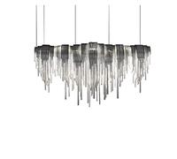 GHBSDNEPP Suspension de Plafond, Lustre En Cristal, Lustre Led Fait Main En Tôle D'Acier Inoxydable, Compatible Avec Le Salon, La Chambre, La Cuisine, Éclairage de Décoration Intérieure/Blanc Froid/L1
