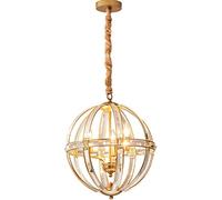 GHBSDNEPP Suspension de Plafond, Lustre En Cristal Moderne Du Milieu Du Siècle À Une Lumière, Suspension Décorative Rustique, Luminaire Suspendu Compatible Avec Un Îlot de Cuisine Ou Une Chambre./Or/4