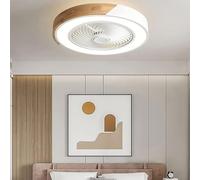 GHBSDNEPP Ventilateur de Plafond Silencieux Avec Éclairage Led Et Télécommande, Variateur, Minuterie, 3 Vitesses de Ventilation Et Lampe Silencieuse. Convient Pour La Chambre Et La Salle À Manger. Un