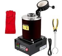 GHCCDAM Electric Gold Melting Furnace 1500W - Four De Fusion Haute Précision 1150°C avec Creuset Fonderie 1-3KG, Creuset Fonderie Professionnel(Compatible Argent/Cuivre/Laiton)