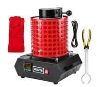 GHCCDAM Kit Fusion Or Haute Performance - Four Électrique 2000W + Creuset Fonderie avec Grille Anti-Éclaboussures (1150℃/2102℉)