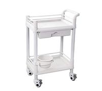 GHCXY Chariots Mobiles, Chariot Servant Chariot Chariot Chariot Médical Chariot Médical Sur Roues Avec Tiroir, Design de Freinage, Seau de Saleté/White/54 * 37 * 90Cm