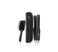 ghd - Coffret ghd Unplugged - Lisseur cheveux sans fil (Noir) - Fer à lisser professionnel et brosse incluse. Idéal retouches coiffures n'importe où. Cheveux 65% plus brillants. Sans chaleur extrême