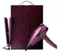 ghd Collection Cherry Chic, Lisseur ghd Chronos et Sèche-cheveux Helios 2200W avec Vanity de voyage bordeau