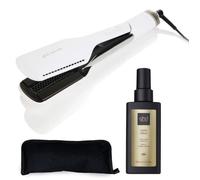 GHD - Lisseur Séchant Duet Style Blanc avec huile coiffante et trousse de rangement