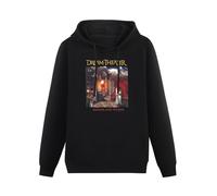 Ghee Dream Theater Image and Words Unisex Hooded Printed Pullover Hoodies Mens Black Sweatshirts Black L
