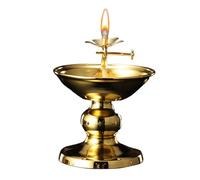 Ghee Lamp Holder, Dimmable Oil Light Stand For Buddhist Altar, Decorative Temple Lamp For Home, Living Room, Hall, Meditation Space, Spiritual Supplies, Religious Decor 10x8.5cm