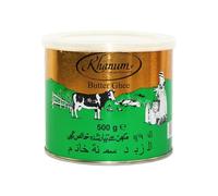 Ghee pur en matière grasse de beurre Khanum 4 x 500g - Beurre de haute qualité pour friture, cuisson et pâtisserie | Parfait pour la friture, point de fumée élevé, sans additifs avec autocollant Kajal